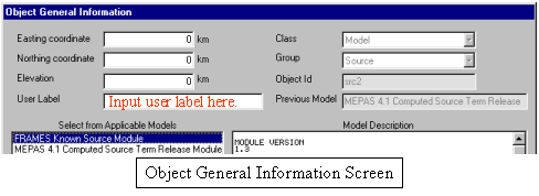 Object General Information Screen