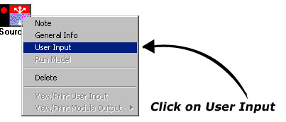 Right-click menu, user input